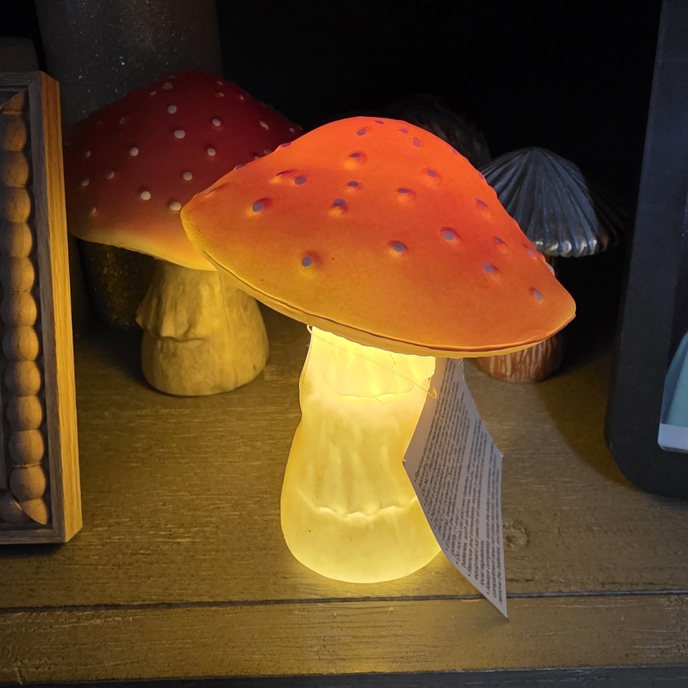Mushroom Decor Set Of 2 Mushroom Garden Decor Light Up Batteries Included - Picture 7 of 7